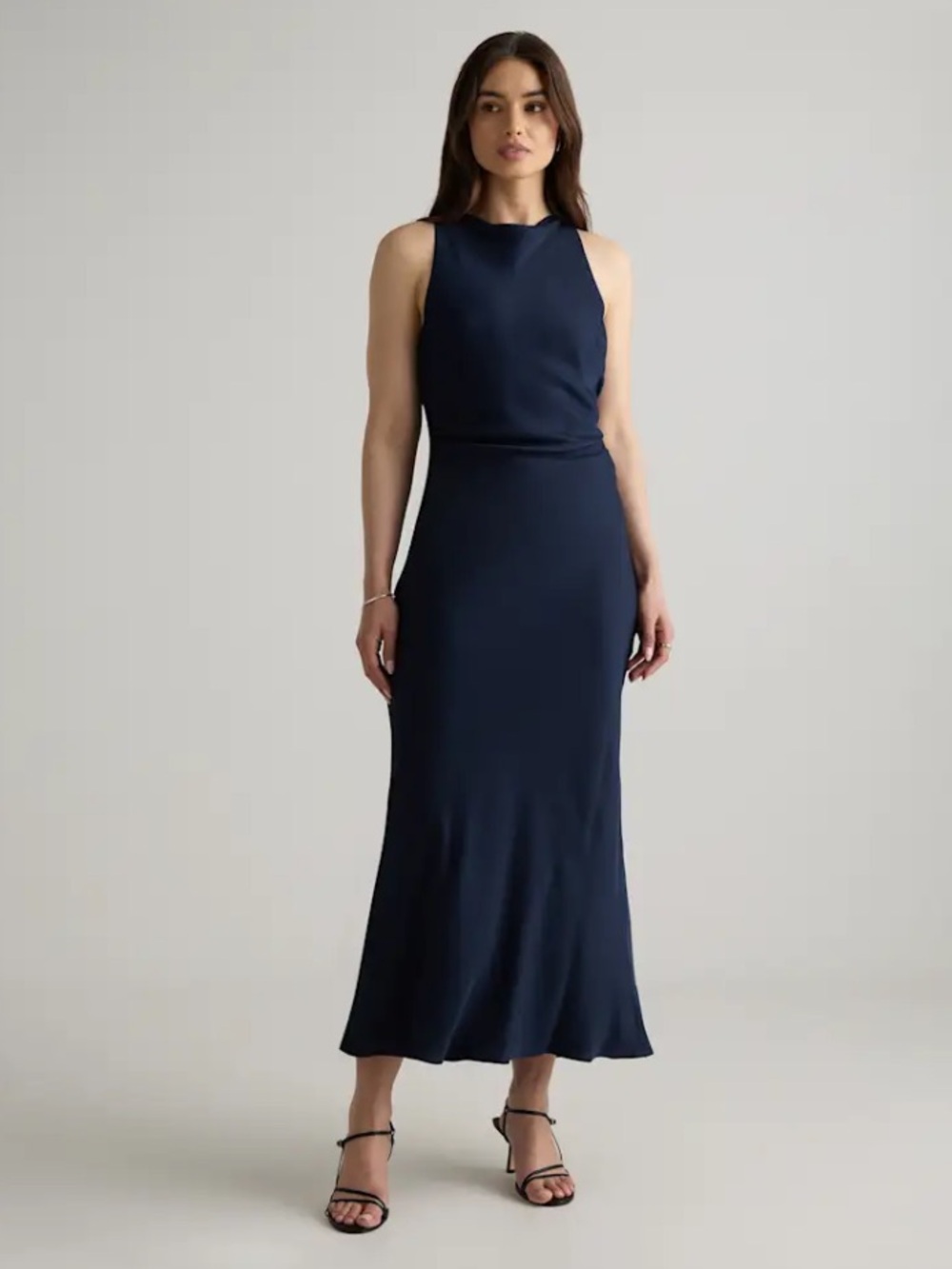 Quince Navy Blue Midi Dress